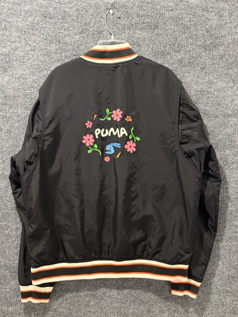 Puma Black X Random Event Graphic Button Up Bomber Jacket Men S Xl Sz XL